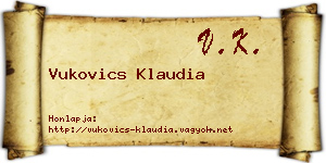 Vukovics Klaudia névjegykártya