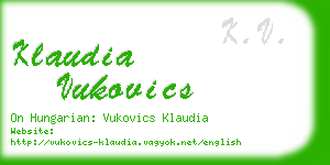 klaudia vukovics business card